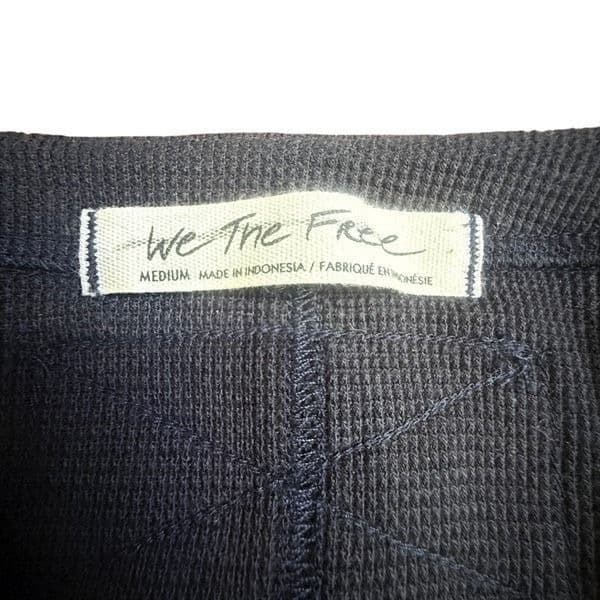 FREE PEOPLE All Nighter Fitted Top We The Free Black Thermal Long Sleeve Urban O - Thumbnail 5