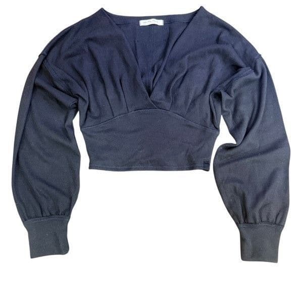 FREE PEOPLE All Nighter Fitted Top We The Free Black Thermal Long Sleeve Urban O - Thumbnail 3