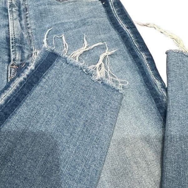 MOTHER Denim Pants Jeans ANTHROPOLOGIE $228 Retail The Stunner Zip Ankle Step Fr - Thumbnail 9