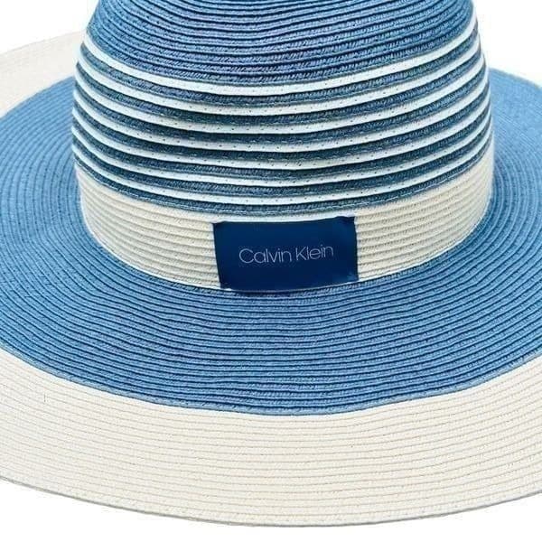 CALVIN KLEIN Striped Paper Wide Brimmed Sun Hat - Thumbnail 4