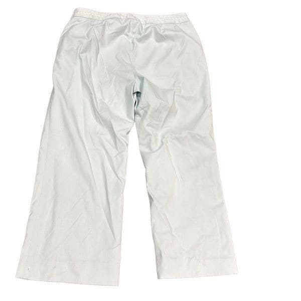 OSCAR DE LA RENTA Light Blue High Waisted Cropped Trouser Pants With Embroidered - Thumbnail 7