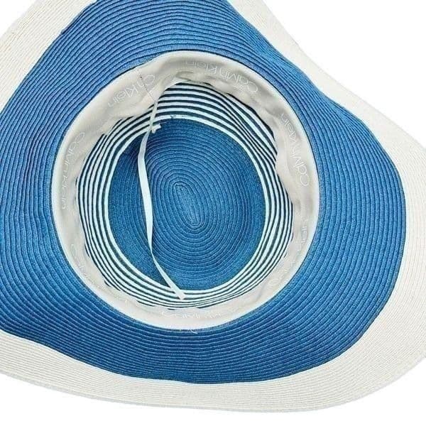 CALVIN KLEIN Striped Paper Wide Brimmed Sun Hat - Thumbnail 3