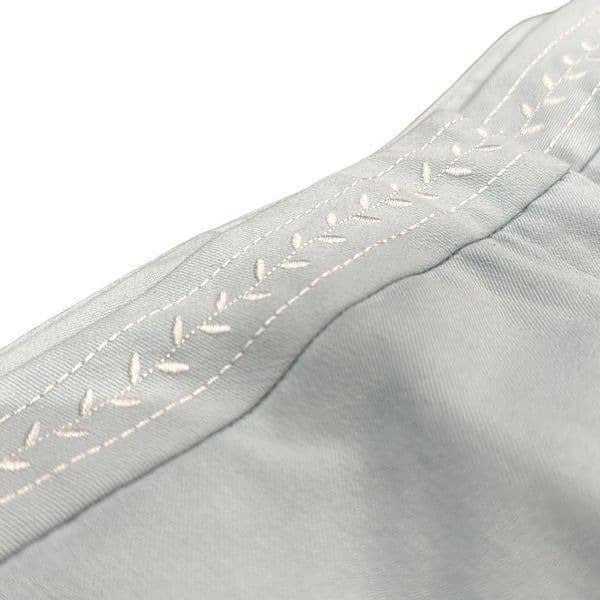 OSCAR DE LA RENTA Light Blue High Waisted Cropped Trouser Pants With Embroidered - Thumbnail 4