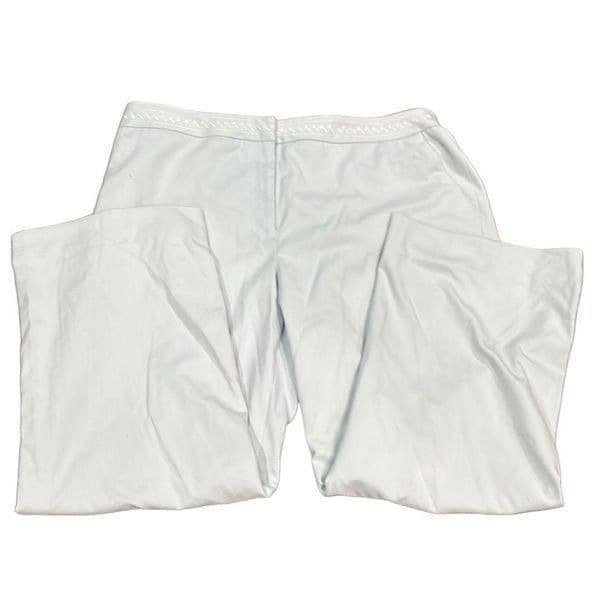 OSCAR DE LA RENTA Light Blue High Waisted Cropped Trouser Pants With Embroidered - Thumbnail 2