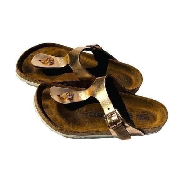 Birkenstock Womens Sandals Cork Footbed Buckle Slip On Metalic Pink Size 37 / US - Thumbnail 2