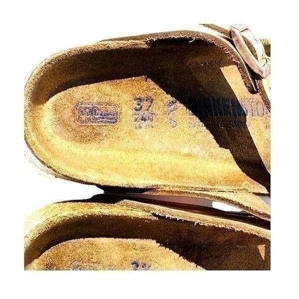 Birkenstock Womens Sandals Cork Footbed Buckle Slip On Metalic Pink Size 37 / US - Thumbnail 7