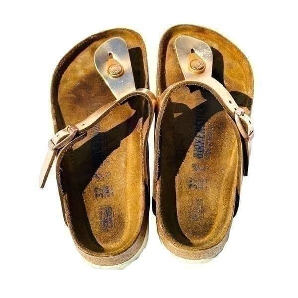 Birkenstock Womens Sandals Cork Footbed Buckle Slip On Metalic Pink Size 37 / US - Thumbnail 6