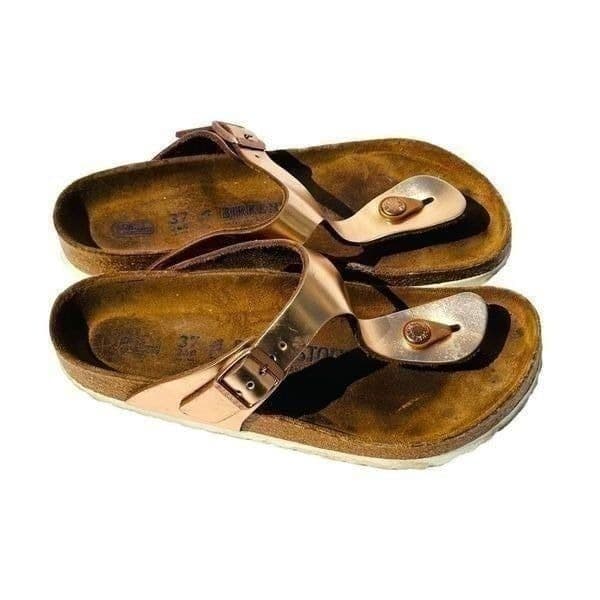 Birkenstock Womens Sandals Cork Footbed Buckle Slip On Metalic Pink Size 37 / US - Thumbnail 3