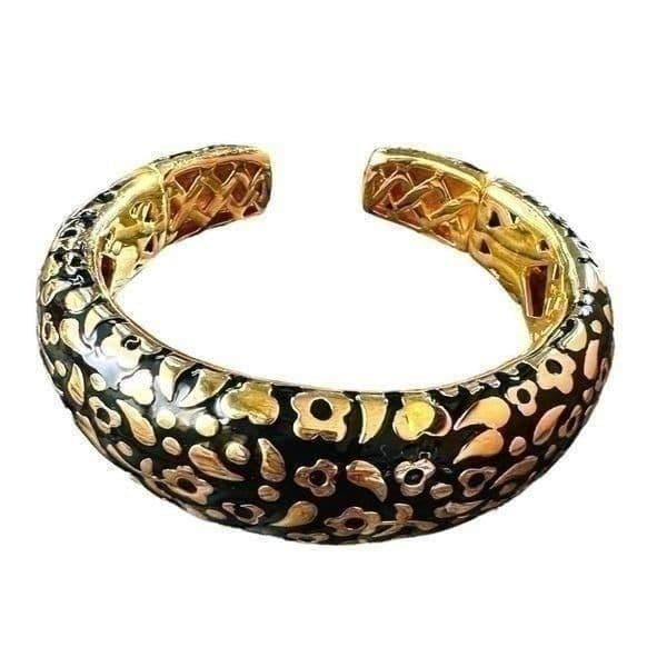 LAUREN G. ADAMS FLOWERS BY ORLY Elegant 18k Gold Plated Handmade Bangle Cuff Bra - Image 1