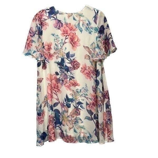 SHOW ME YOUR MUMU Floral Tunic Dress Cover Up Fully Lined Size Large - Thumbnail 6