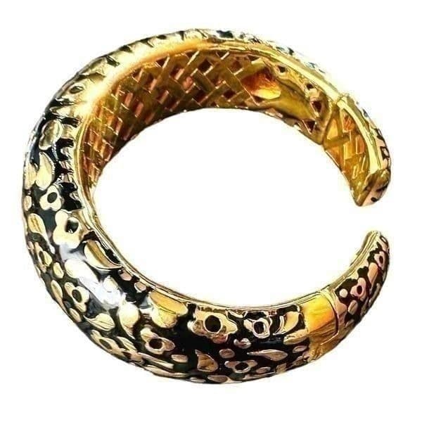 LAUREN G. ADAMS FLOWERS BY ORLY Elegant 18k Gold Plated Handmade Bangle Cuff Bra - Thumbnail 9