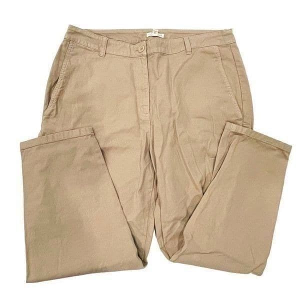 Eileen Fisher Tan Straight Leg Pants Size 12 - Thumbnail 2