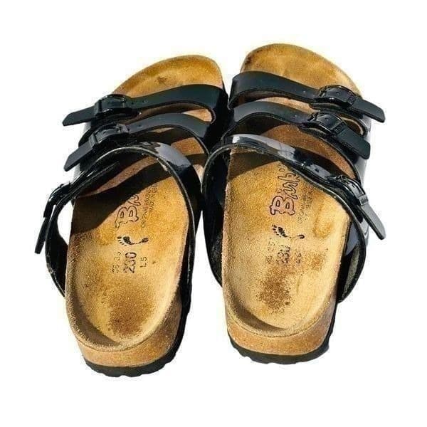 Birkenstock Womens Sandals Cork Footbed Strappy Buckle Slip On Black Size 36 / U - Thumbnail 4