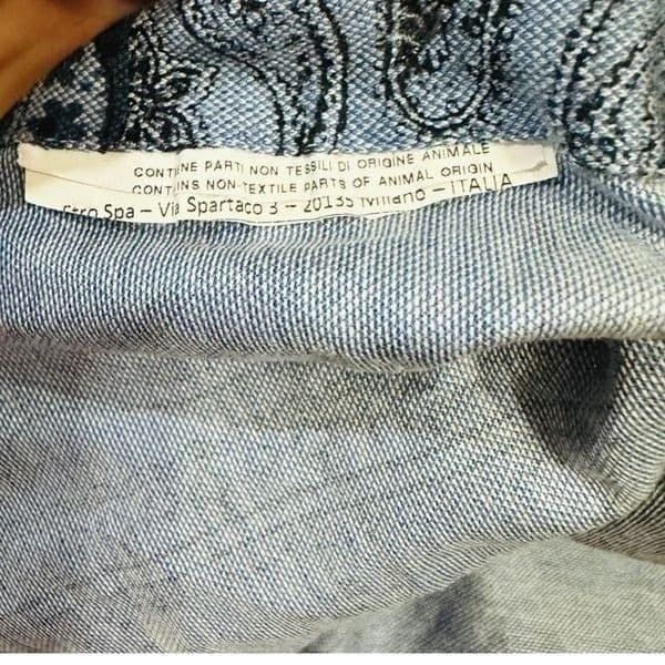 ETRO Blue Cotton Paisley Traditional Collared Button Down Blouse Top Dress Shirt - Thumbnail 5