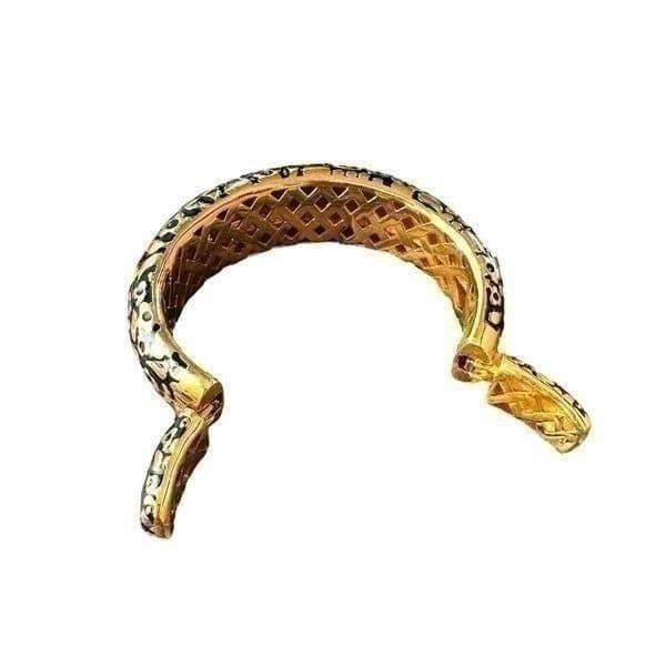 LAUREN G. ADAMS FLOWERS BY ORLY Elegant 18k Gold Plated Handmade Bangle Cuff Bra - Thumbnail 6