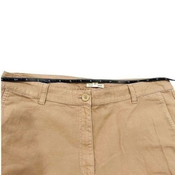 Eileen Fisher Tan Straight Leg Pants Size 12 - Thumbnail 6