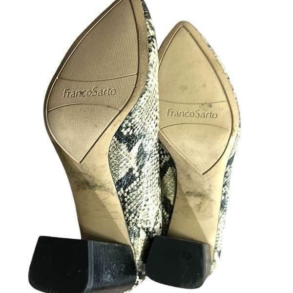 FRANCO SARTO Shoes Heels Kortney Roccia SY Ankle Bootie Boots Black & Ivory Snak - Thumbnail 9