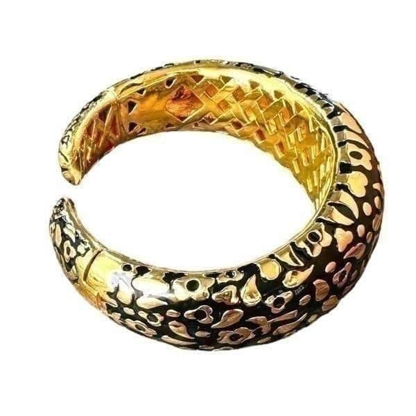 LAUREN G. ADAMS FLOWERS BY ORLY Elegant 18k Gold Plated Handmade Bangle Cuff Bra - Thumbnail 7