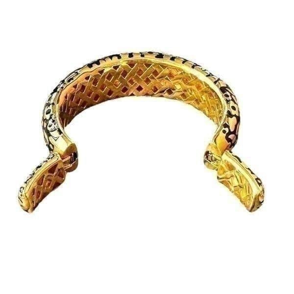 LAUREN G. ADAMS FLOWERS BY ORLY Elegant 18k Gold Plated Handmade Bangle Cuff Bra - Thumbnail 3