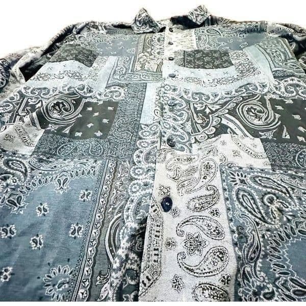 ETRO Blue Cotton Paisley Traditional Collared Button Down Blouse Top Dress Shirt - Thumbnail 4