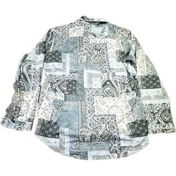 ETRO Blue Cotton Paisley Traditional Collared Button Down Blouse Top Dress Shirt - Thumbnail 2