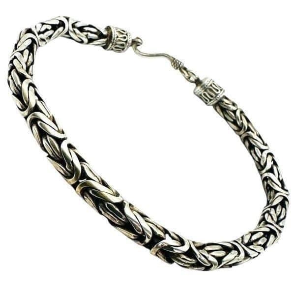 925 Sterling Silver Bali Byzantine Unisex Vintage Bracelet 8.75” 26.5g 5mm Viki - Image 1