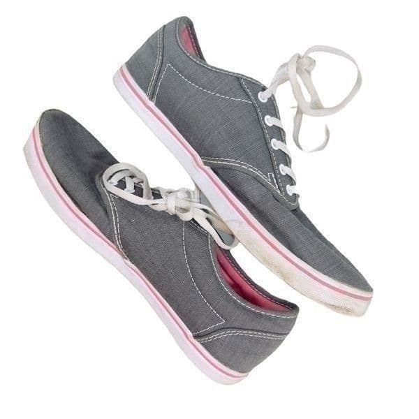Vans Off The Wall Gray Grey Pink Skate Sneaker Shoe Size 8.5 - Image 1