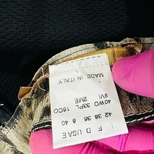 ROBERTO CAVALLI Black Gold Pencil Skirt Mini Skirt Made In Italy Size 8 - Thumbnail 3