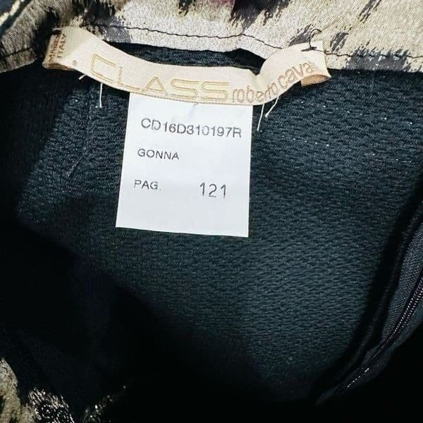 ROBERTO CAVALLI Black Gold Pencil Skirt Mini Skirt Made In Italy Size 8 - Thumbnail 4