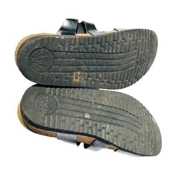 Mephisto Womens Sandals Cork Footbed Double Strap Buckle Slip On Black Size 37 / - Thumbnail 5