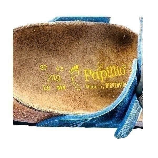 Papillo By Birkenstock Womens Sandals Cork Footbed Buckle Slip On Blue Size 37 - Thumbnail 2