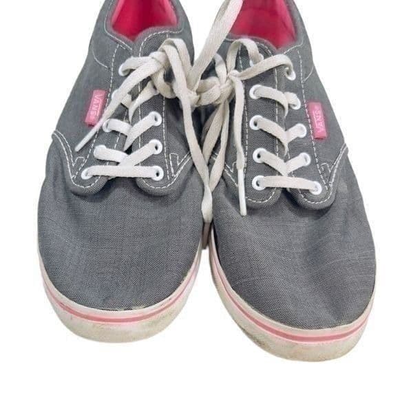 Vans Off The Wall Gray Grey Pink Skate Sneaker Shoe Size 8.5 - Thumbnail 3