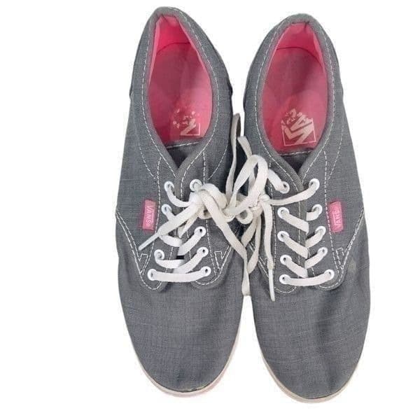 Vans Off The Wall Gray Grey Pink Skate Sneaker Shoe Size 8.5 - Thumbnail 4