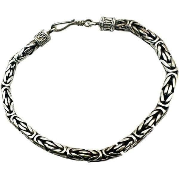 925 Sterling Silver Bali Byzantine Unisex Vintage Bracelet 8.75” 26.5g 5mm Viki - Thumbnail 2
