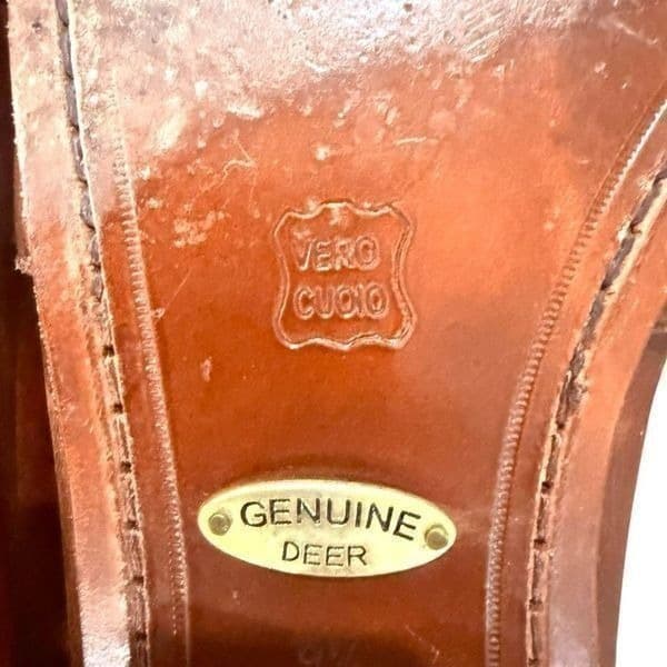 ALAN PAYNE Genuine Exotic Deerskin Shoes Penny Loafers Brown Vero Cuoio Leather - Thumbnail 8