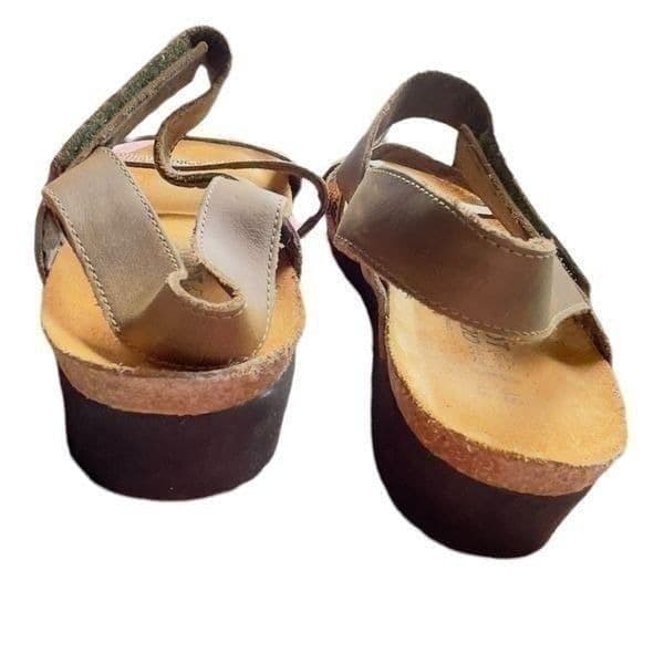 NAOT Gwyneth Pine Aztec Multi-color Embellished Leather Suede Velcro Ankle Strap - Thumbnail 2