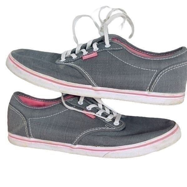 Vans Off The Wall Gray Grey Pink Skate Sneaker Shoe Size 8.5 - Thumbnail 2