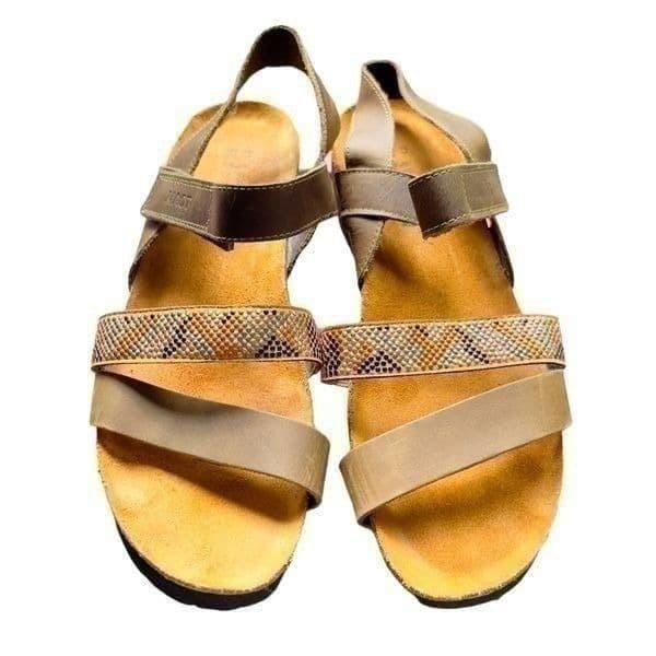 NAOT Gwyneth Pine Aztec Multi-color Embellished Leather Suede Velcro Ankle Strap - Thumbnail 4