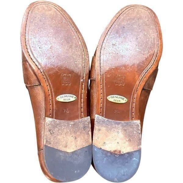 ALAN PAYNE Genuine Exotic Deerskin Shoes Penny Loafers Brown Vero Cuoio Leather - Thumbnail 4