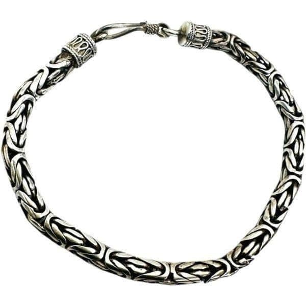 925 Sterling Silver Bali Byzantine Unisex Vintage Bracelet 8.75” 26.5g 5mm Viki - Thumbnail 6