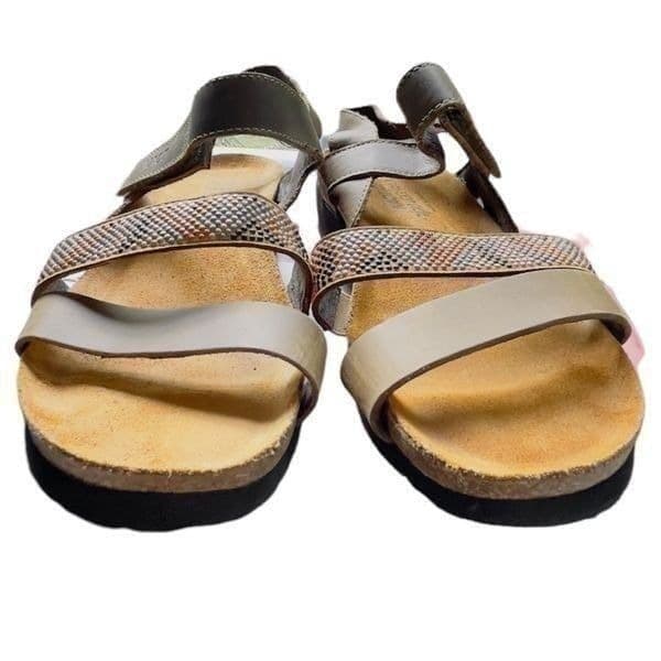 NAOT Gwyneth Pine Aztec Multi-color Embellished Leather Suede Velcro Ankle Strap - Thumbnail 6