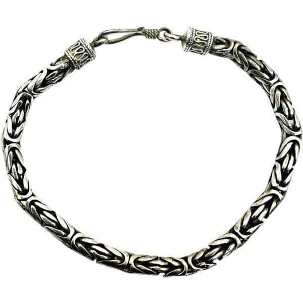 925 Sterling Silver Bali Byzantine Unisex Vintage Bracelet 8.75” 26.5g 5mm Viki - Thumbnail 4