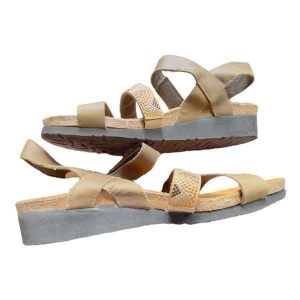 NAOT Gwyneth Pine Aztec Multi-color Embellished Leather Suede Velcro Ankle Strap - Thumbnail 7