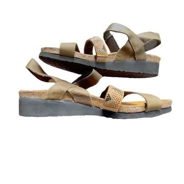 NAOT Gwyneth Pine Aztec Multi-color Embellished Leather Suede Velcro Ankle Strap - Thumbnail 3