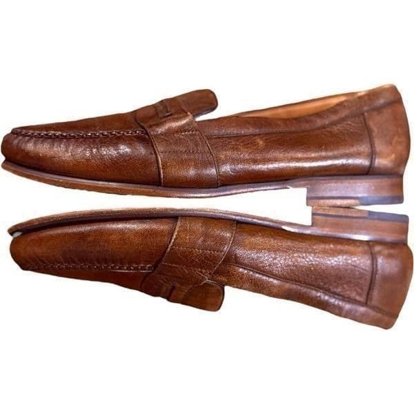ALAN PAYNE Genuine Exotic Deerskin Shoes Penny Loafers Brown Vero Cuoio Leather - Thumbnail 5