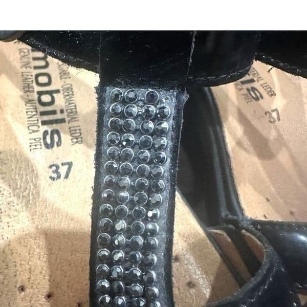 MEPHISTO Mobils Air-Relax Felizia Black Patent Leather Rhinestone Velcro Wedge S - Thumbnail 9