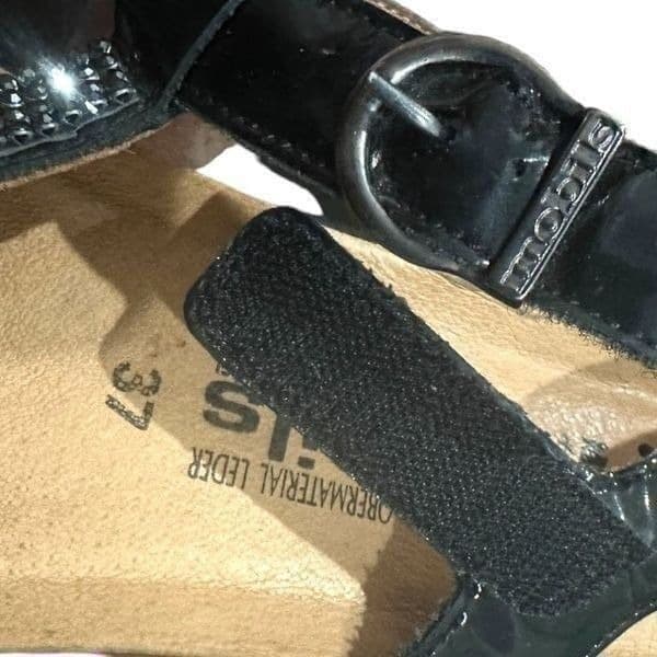 MEPHISTO Mobils Air-Relax Felizia Black Patent Leather Rhinestone Velcro Wedge S - Thumbnail 4