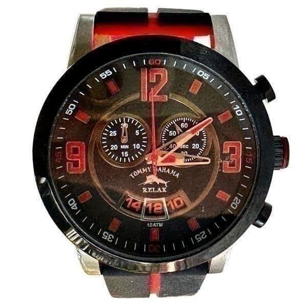 TOMMY BAHAMA Relax Men’s Red Black Chronograph Watch EUC - Thumbnail 5