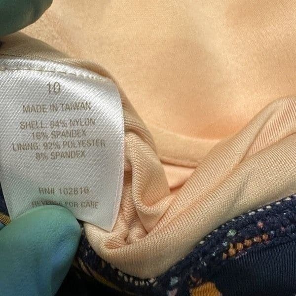 GARNET HILL Ruched Front Navy Daydream Floral Flower Navy One Piece SwimSuit Swi - Thumbnail 7