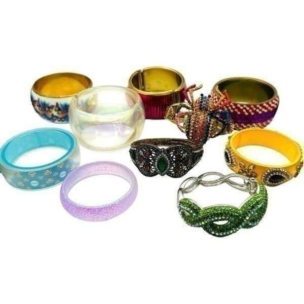 COLORFUL BULK LOT BRACELETS Spider Rhinestone Brass Cuff Bangle Butterfly Sequin - Thumbnail 12